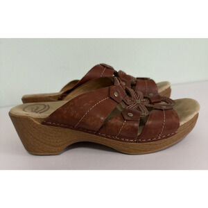 Dansko Women's Serena Sandal Floral Wedge Leather Size US 9.5 EURO 40